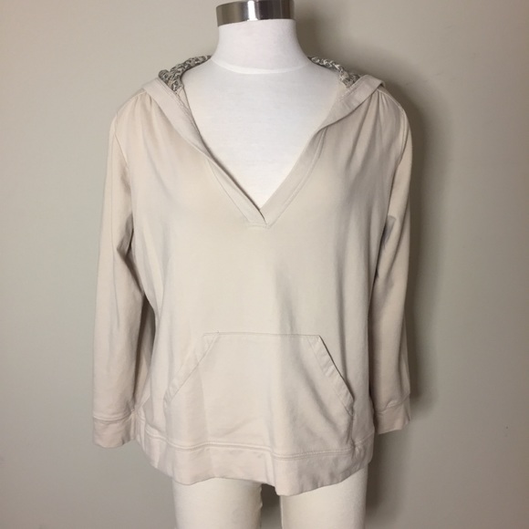 Petite Sophisticate Tops - Petite Sophisticate Hoodie Sweatshirt; Low-Neckline; Size Large